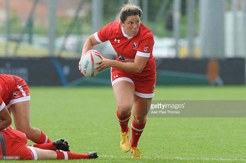 Kelly RUSSELL of Canada during the HSBC Women's Sevens Series match between Fiji vs Canada on May 29, 2016 in Clermont, France. (Photo by Jean Paul Thomas/Icon Sport)